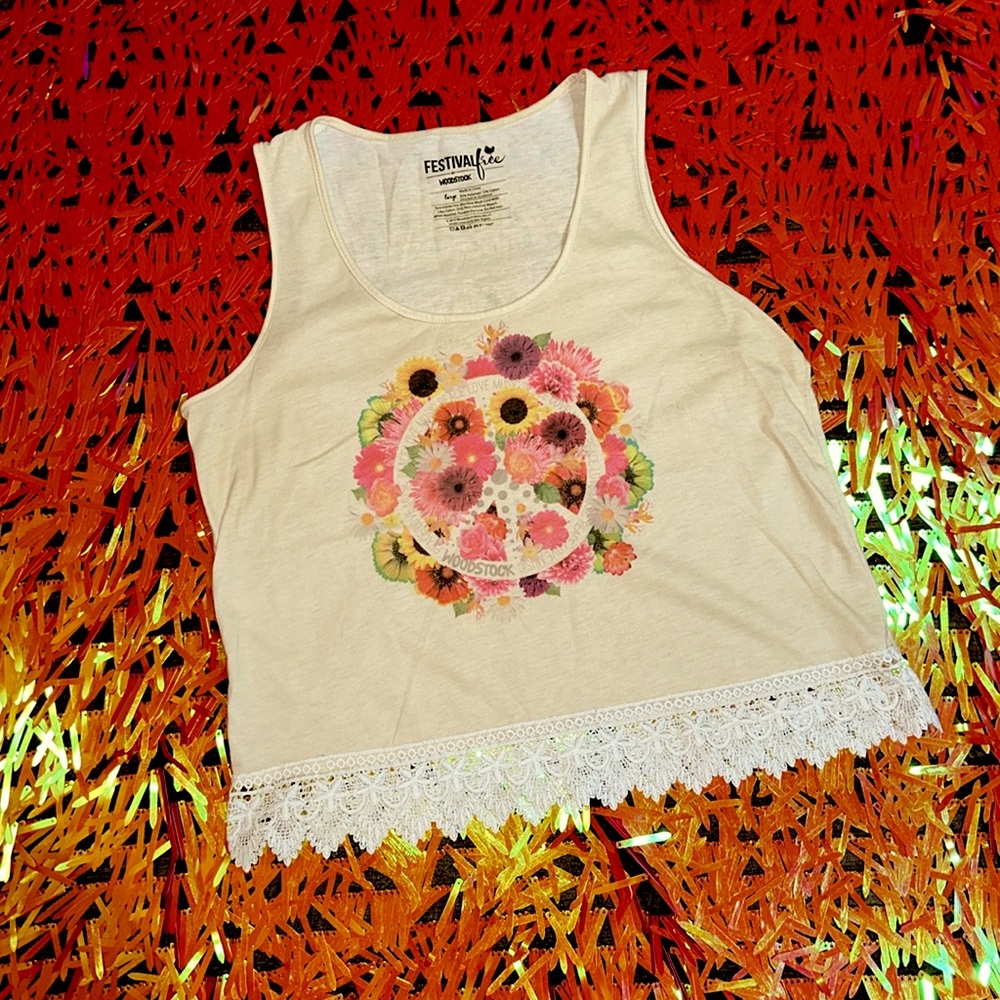 Festival Free Floral graphic Tank Top